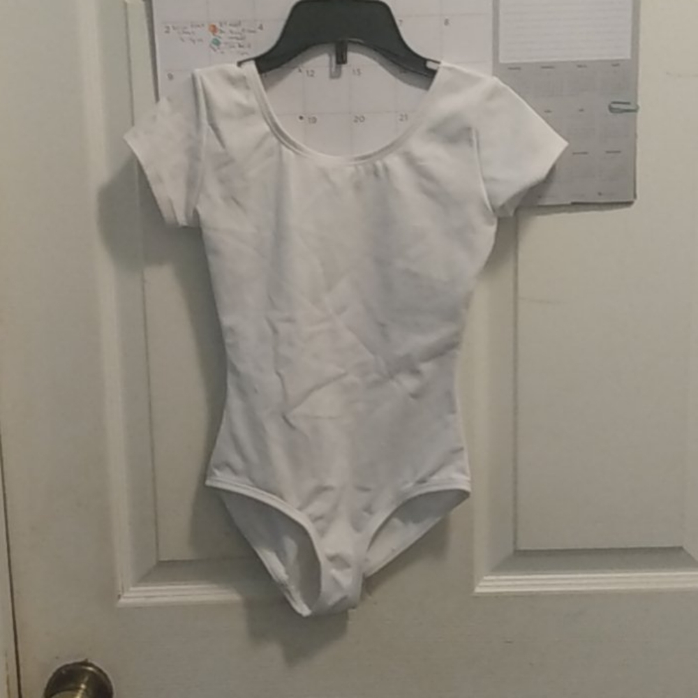 Capezio white cap sleeve Leotard
